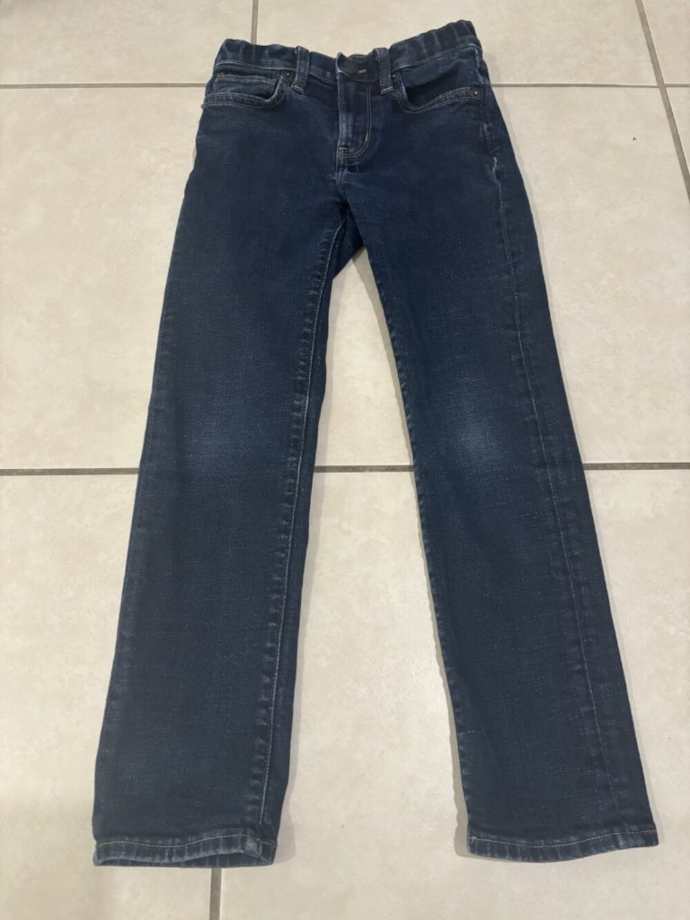 Old Navy Girl's 360 Stretch Slim Built-In Tough Adjustable Waist Blue Jeans Sz 8